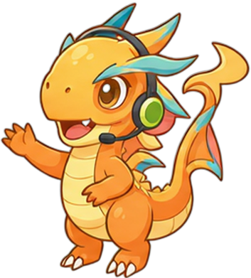 WeTalkPal mascot — friendly dragon with headset